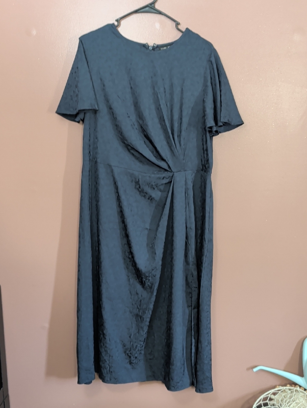 Lane Bryant Steel Blue Twist-Front Midi Dress